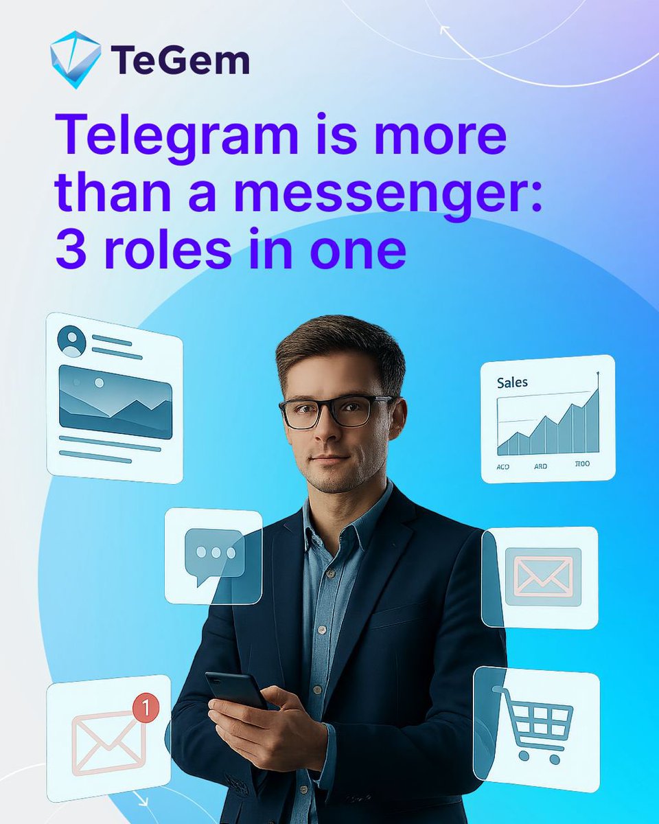 Tegemapp's tweet image. Telegram is more than a messenger.
It’s your content hub, mini-CRM &amp;amp; automation tool — all in one.

Smart teams don’t just chat.
They build systems.

And with TeGem, it’s all simple.
#SMMTools #TelegramMarketing #StageM #ContentWorkflow