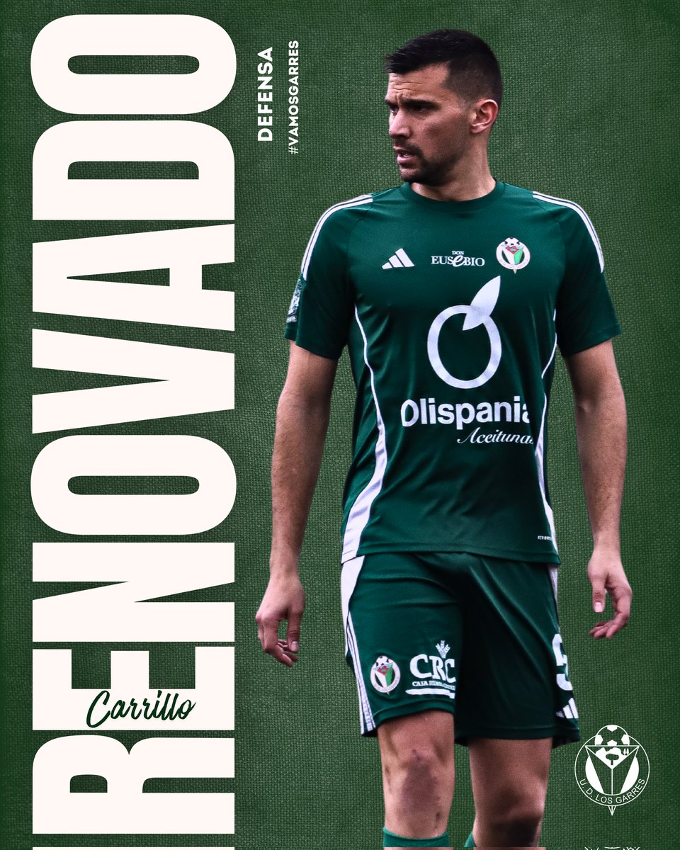💚 Carrillo seguirá comandando la zaga de la #UDLosGarres

🚧 Central contundente y expeditivo con una dilatada experiencia en Preferente y en Tercera RFEF.

¡A por el objetivo! 👊🏻

#VamosGarres
