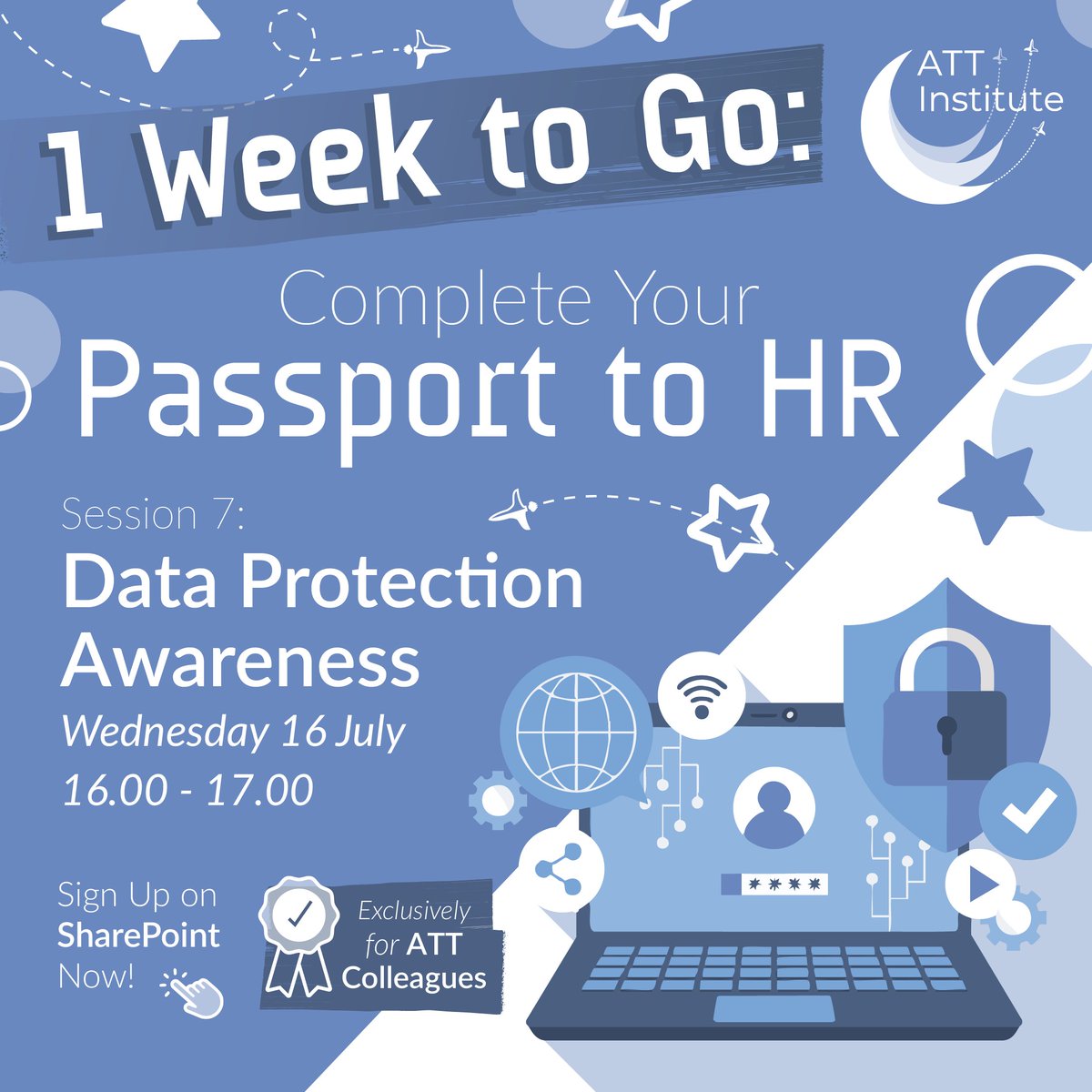 ATT Institute (@attinstitute) on Twitter photo 📣Just one week to go until our seventh #HR passport session! Join our Director of People Strategy Clare Plant for your ultimate guide to #DataProtection.
📍Weds 16 July | 4-5pm
<a href="/AcademyTrust/">Academy Transformation Trust</a> colleagues, don't miss out on your final stamp!
#TransformingPD 📣Just one week to go until our seventh #HR passport session! Join our Director of People Strategy Clare Plant for your ultimate guide to #DataProtection.
📍Weds 16 July | 4-5pm
<a href="/AcademyTrust/">Academy Transformation Trust</a> colleagues, don't miss out on your final stamp!
#TransformingPD
