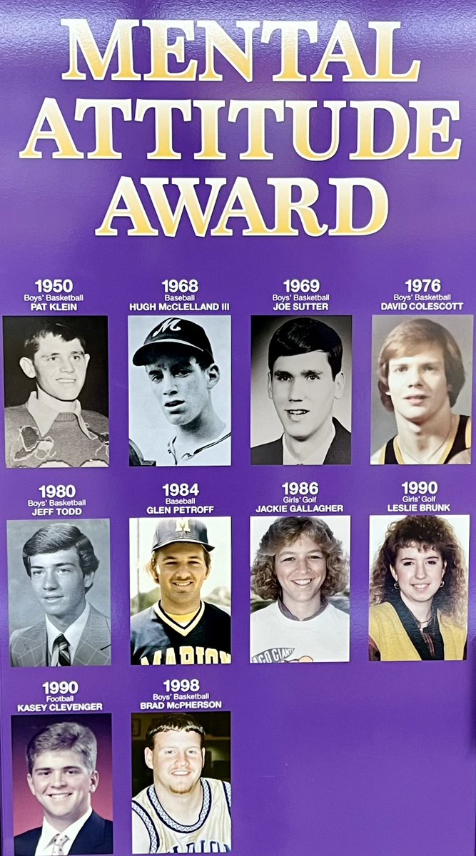 🏀⚾️⛳️🏈Marion Giants "REWIND"...The Marion Giants have had 10 IHSAA Mental Attitude Award winners in Athletics #MarionGiants #GFND