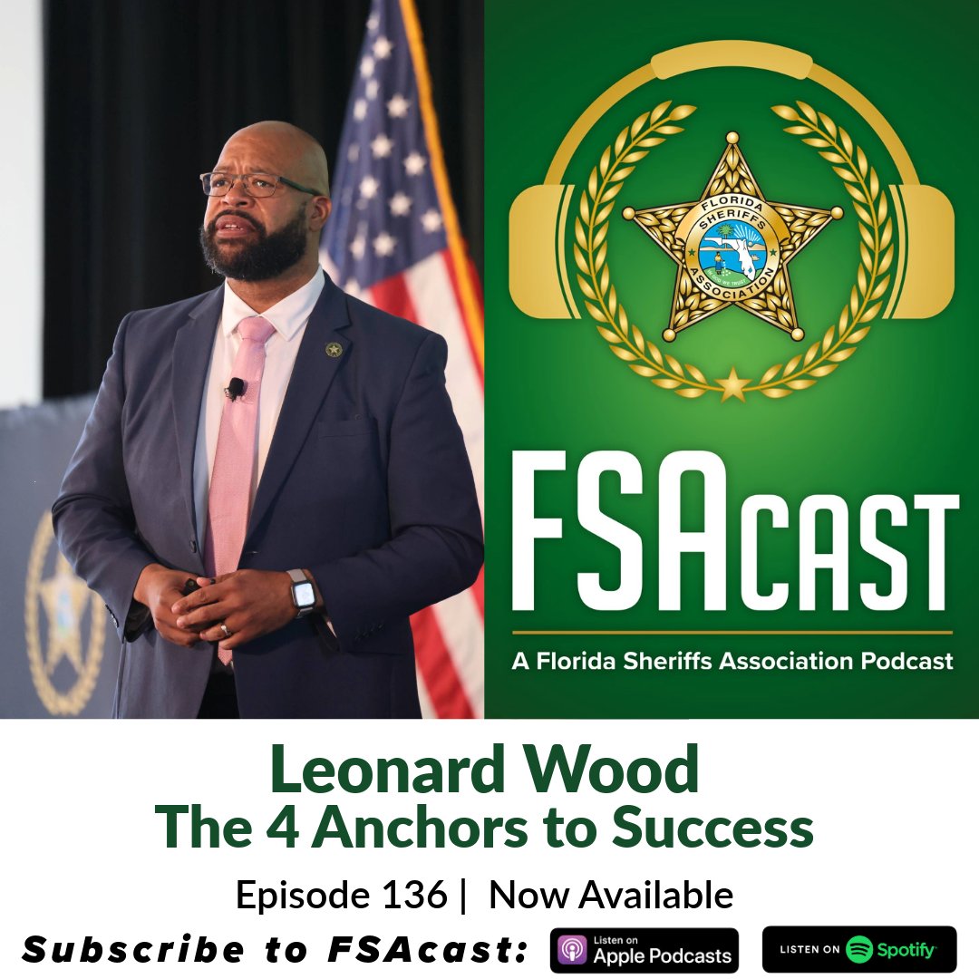 FLSheriffs's tweet image. In this episode of #FSACast, Leonard Wood shares the 4 anchors to success and why understanding what motivates others is key to great leadership. 💡
He dives into vulnerability, empowerment, and creating space for teams to thrive. 🎯
🎧 Listen now: flsheriffs.org/podcast/entry/……