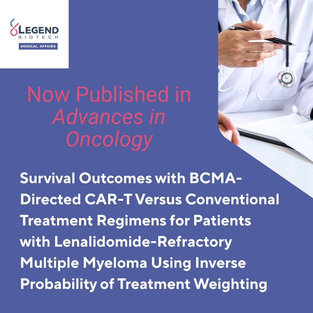 Legend Biotech Medical Affairs (@legendusma) on Twitter photo Now published for US HCPs: results of an IPTW of a BCMA-directed CAR-T cell therapy vs conventional treatment regimens for patients with relapsed/refractory multiple myeloma. Read more: bit.ly/3GCOEQK. #mmsm <a href="/Rfonsi1/">Rafael Fonseca MD π¦πΊπΈππ²π½</a> Now published for US HCPs: results of an IPTW of a BCMA-directed CAR-T cell therapy vs conventional treatment regimens for patients with relapsed/refractory multiple myeloma. Read more: bit.ly/3GCOEQK. #mmsm <a href="/Rfonsi1/">Rafael Fonseca MD π¦πΊπΈππ²π½</a>