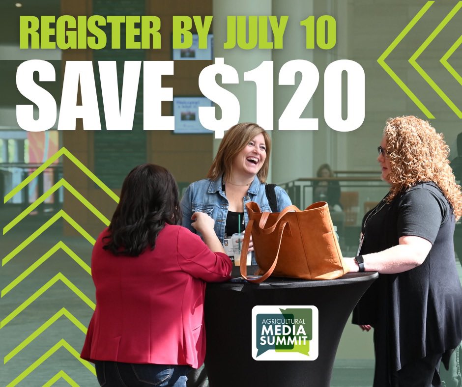 Willie1701A's tweet photo. For ag media pros the Ag Media Summit is the place to be. And who doesn’t like a bargain. Early bird registration deadline nears. https://t.co/BFKjl8nhHu https://t.co/cbYLWMUsp0