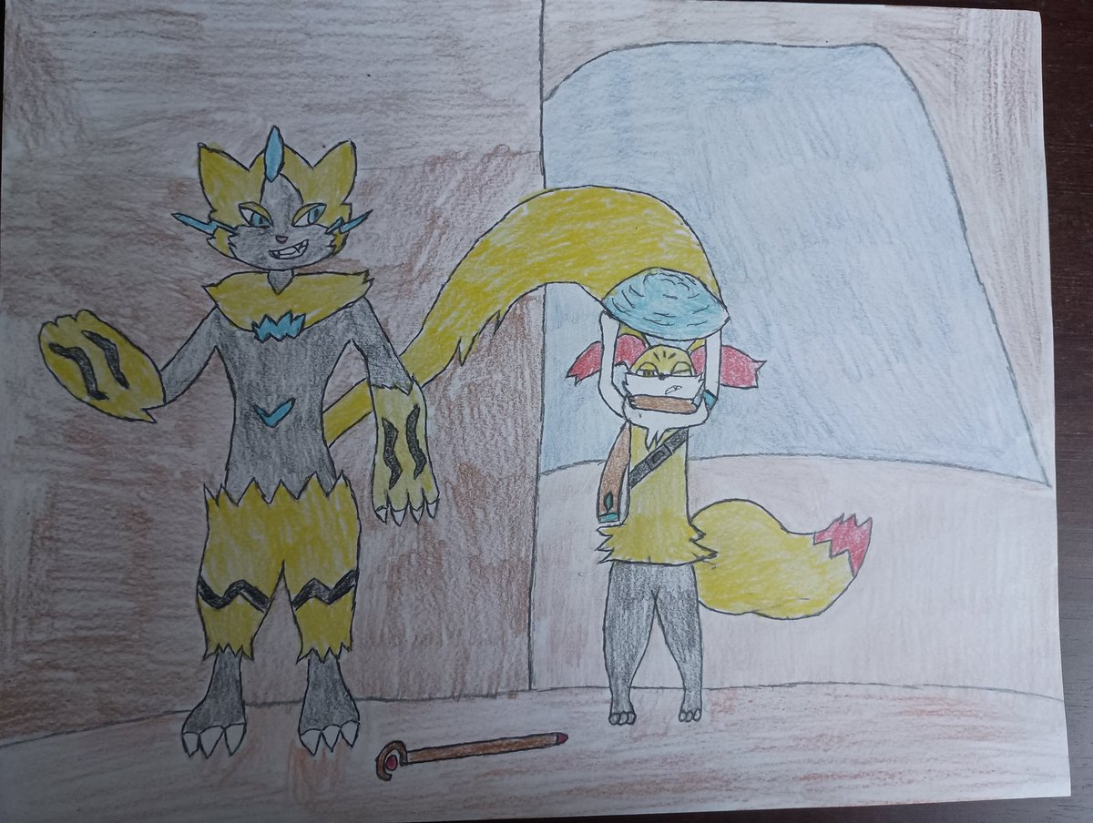 electricalshinx's tweet photo. Apparently it's #ProtfolioDay so here is a collection of four of what I consider some of my best drawings I've made so far hehe #Braixen #Zeraora #Luxray #Necrozma https://t.co/yxoCe3DeFQ