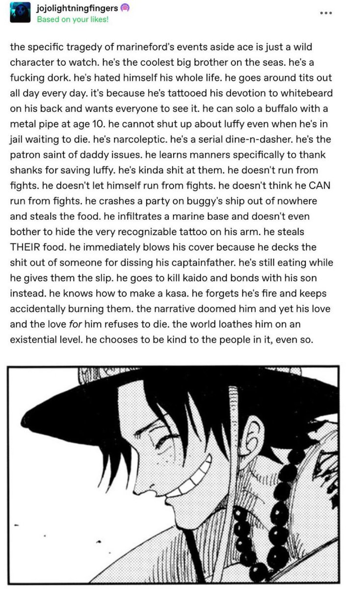 I love this tumblr post so much it’s a perfect summary of why he’s such a lovable character beyond the tragedy surrounding him