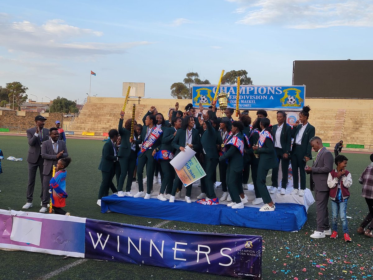 tesfanews's tweet photo. ASMARA - The celebration wrapped up with a grand awards ceremony, where officials handed out medals, trophies, and cash prizes to recognize the teams' dedication and discipline.

✪ Men’s Super Division:
⋆ Denden FC
⋆ Red Sea FC
⋆ Al Tahrir

✪ Women’s First Division:
⋆ Denden FC
⋆ Insurance FC
⋆ Godaif

✪ Men’s Second Division:
⋆ Segen Construction Co.
⋆ Denden FC
