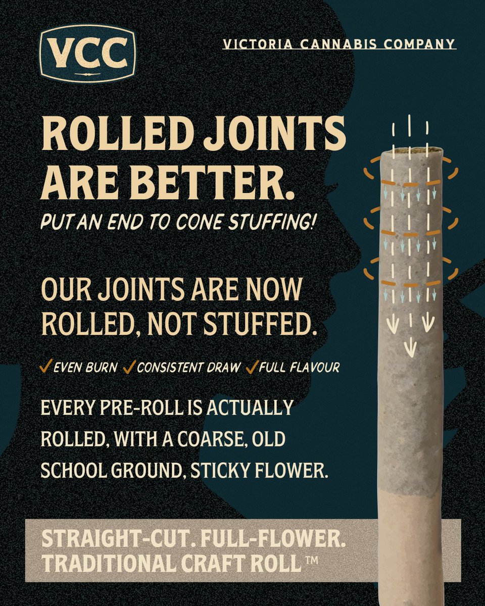 VicCannabisCo's tweet photo. Each straight cut is sized based on the individual biomass metrics of a singular cultivar to ensure a perfect burn. This is the evolution of the pre roll. ✊️
#Craftcannabis
#craftpreroll
#straightcut
https://t.co/CPDslQhUsf https://t.co/uTeCQq52QR