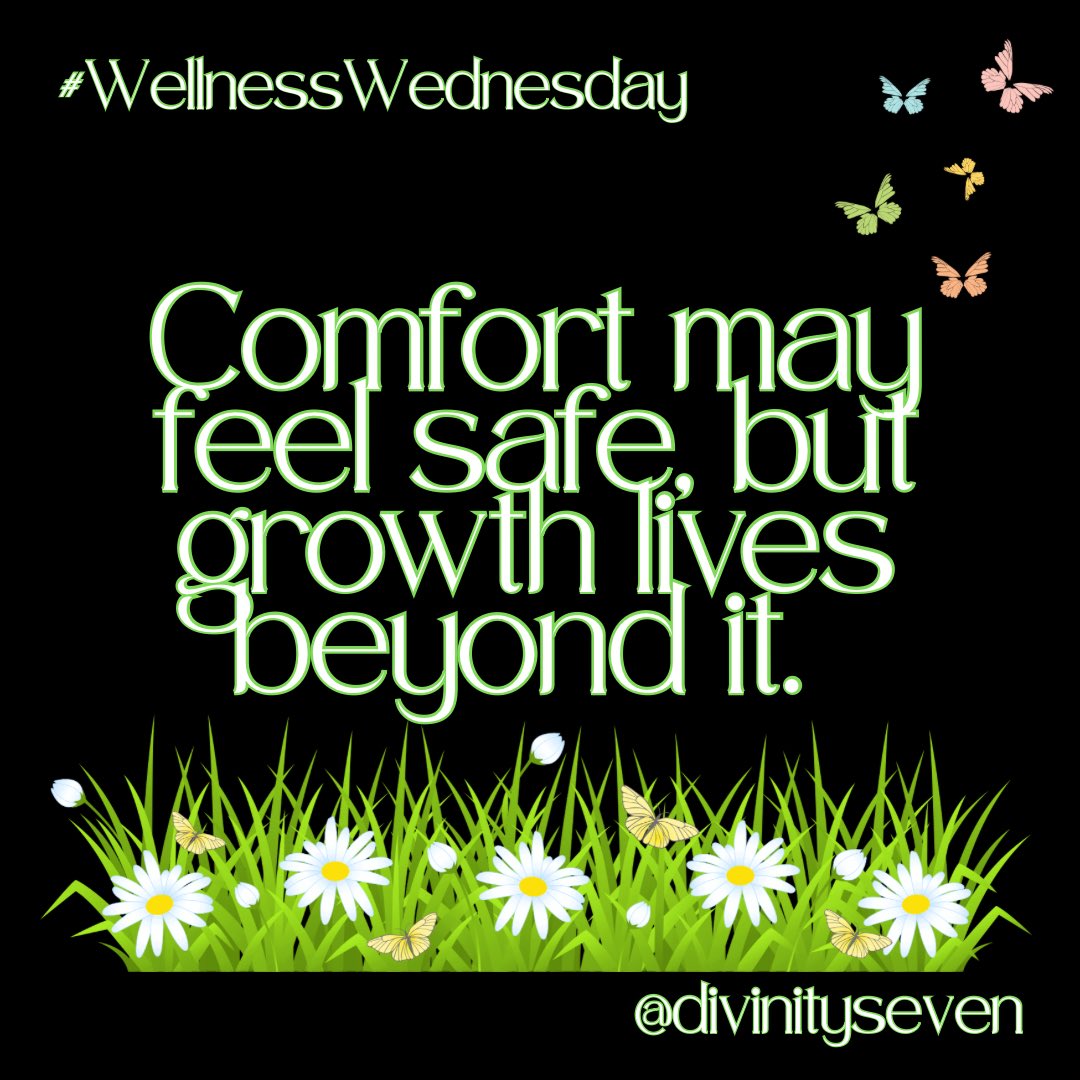 SevenDivinity's tweet photo. #WellnessWednesday
🌿Comfort zones shield stagnation. Staying stuck stifles your potential. So, don’t stay stuck in comfort; it’s time to grow. Who you’re becoming is greater than where you’ve been. It’s OK to grow.
#GrowthBeyondComfort #KeepBecoming https://t.co/Af0ipgXUb2