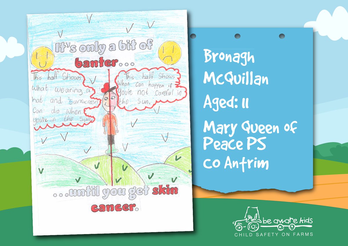 Hsenigov's tweet photo. Bronagh's excellent poster about protecting yourself whilst working in the sun is July's entry in our 2025 Avoid Harm on the Farm calendar.

Stay #FarmSafe and read our info on child safety on farms at: https://t.co/abRNV0sdxV 

#UVSafetyAwarenessMonth #farmsafety https://t.co/enJ1FvKfjL