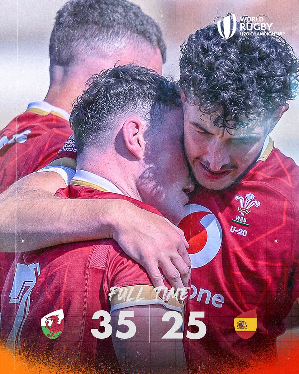 All the drama 🎭 

It's the <a href="/WelshRugbyUnion/">Welsh Rugby Union 🏴󠁧󠁢󠁷󠁬󠁳󠁿</a> who take the win against Spain at the #WorldRugbyU20s 👏