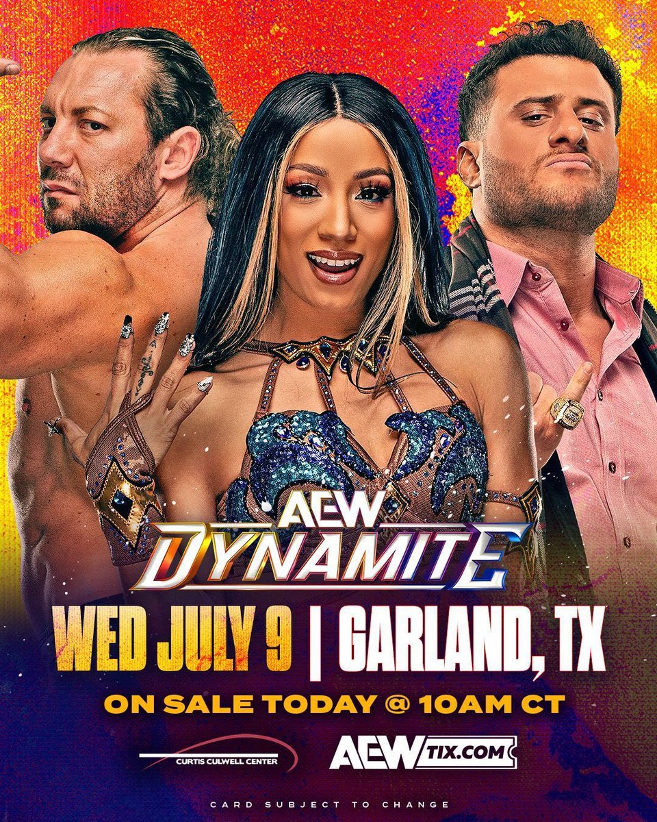 TONIGHT! AEW Dynamite kicks off All In Texas Week at the Curtis Culwell Center 💥🔥

The card is stacked, the energy’s building, and tickets are still available — but moving fast 🎟️ Don’t miss your chance to witness it LIVE in Garland!

#AEWDynamite #AllInTexas #ccc
