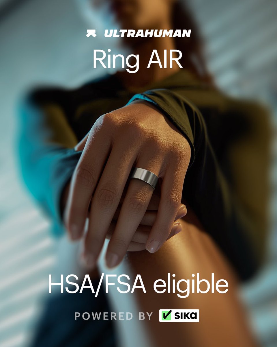 Ultrahuman Ring AIR, powered by <a href="/sikahealth/">Sika Health</a>. Use your HSA/FSA at checkout on Ultrahuman.