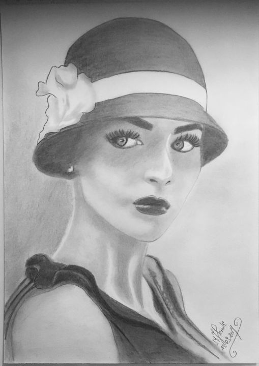 Magicdashworkss's tweet image. Art of the Day: "Woman in Hat ( modern in art Deco)". Buy at: ArtPal.com/magicdash?i=15…