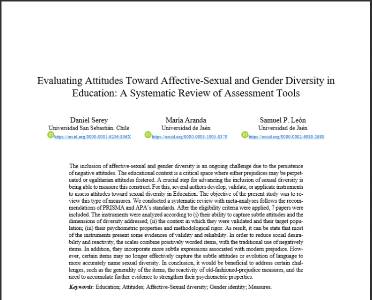 🚨Nuevo Preprint🚨

En este trabajo analizamos todas los instrumentos creados para medir actitudes hacia la diversidad sexual y de genero en contexto educativos

#SocArXiv
#SistematicalReview
#PsychometricMetaanalysis

osf.io/preprints/soca…