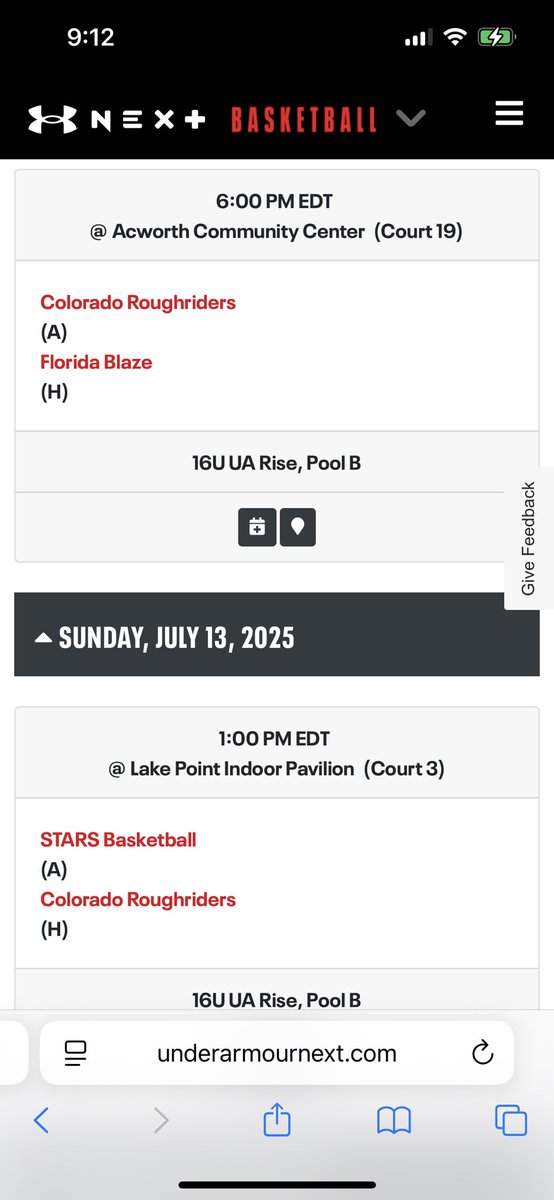 Here is my schedule for the live period this weekend in Atlanta <a href="/RoughRidersBB/">Colorado RoughRiders</a>