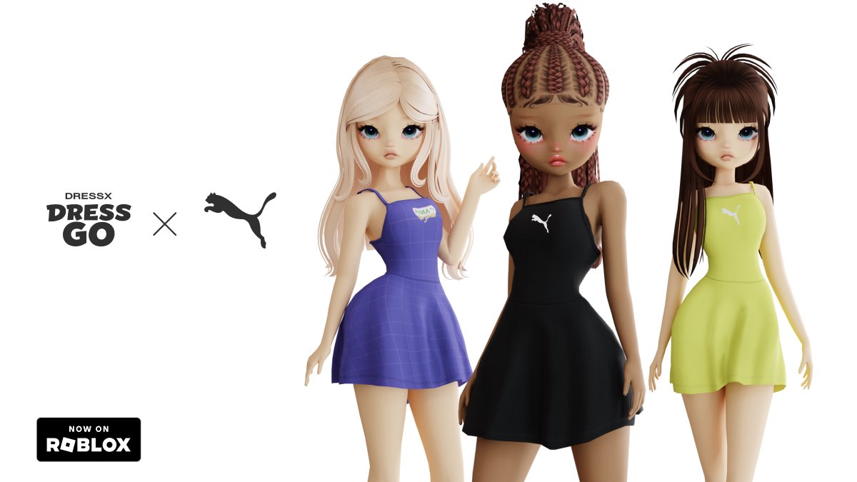 PUMA's tweet image. We just dropped into @DRESSGO_game on Roblox 💅🎮

Step into the Fashion Academy and flex 3 exclusive PUMA dresses, only available in-game 💖

It’s giving style, it’s giving fun. Let’s go 👉 roblox.com/games/95764585…