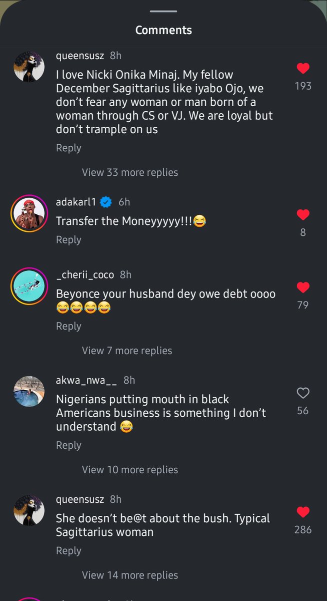 Instablog posted Nicki's tweet on their Ig and Nigerians are defending her down😂😂😂