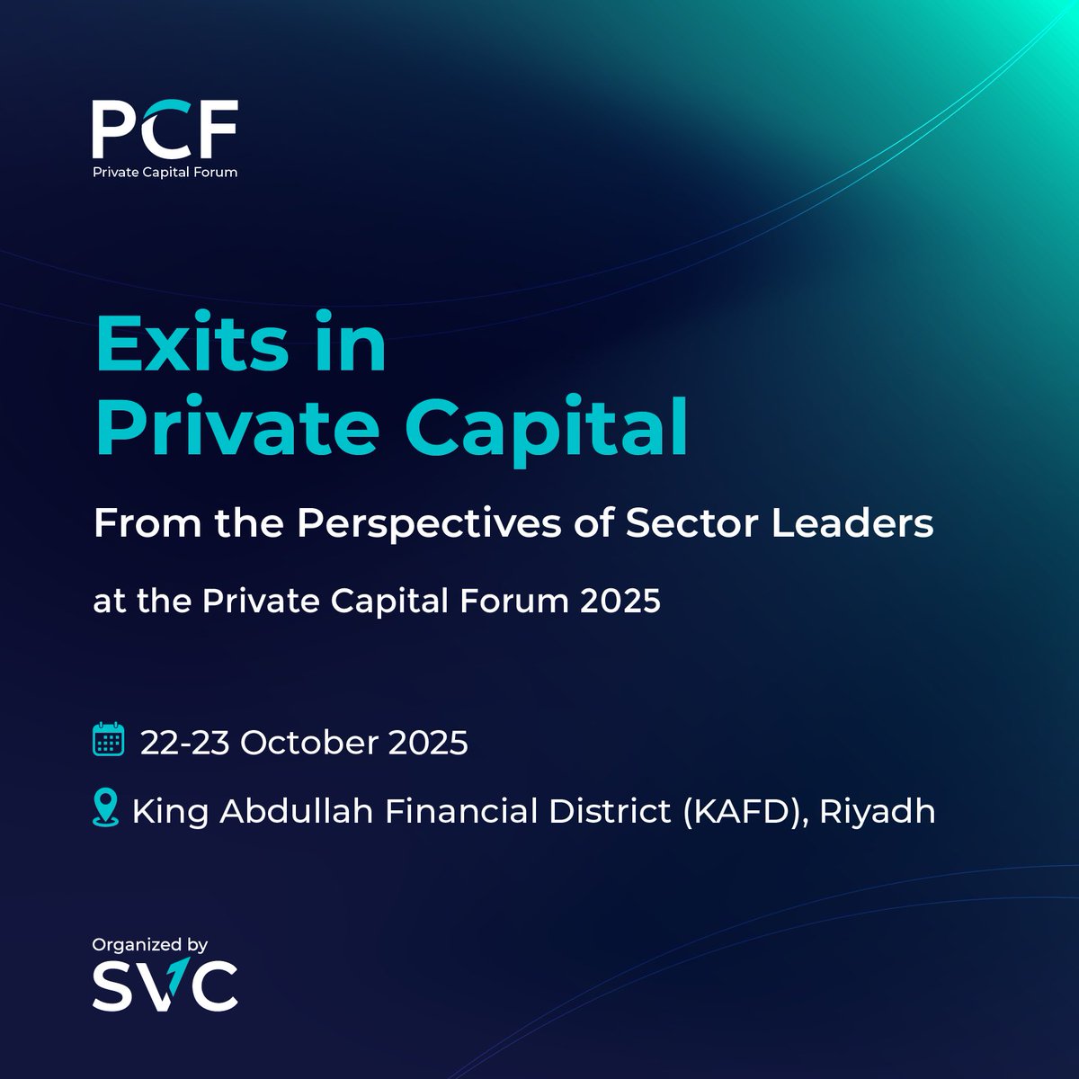 The #PrivateCapitalForum2025 features comprehensive sessions focused on discussing exits as a fundamental pillar of successful private capital endeavors.

For more details: 
privatecapitalforum.com.sa