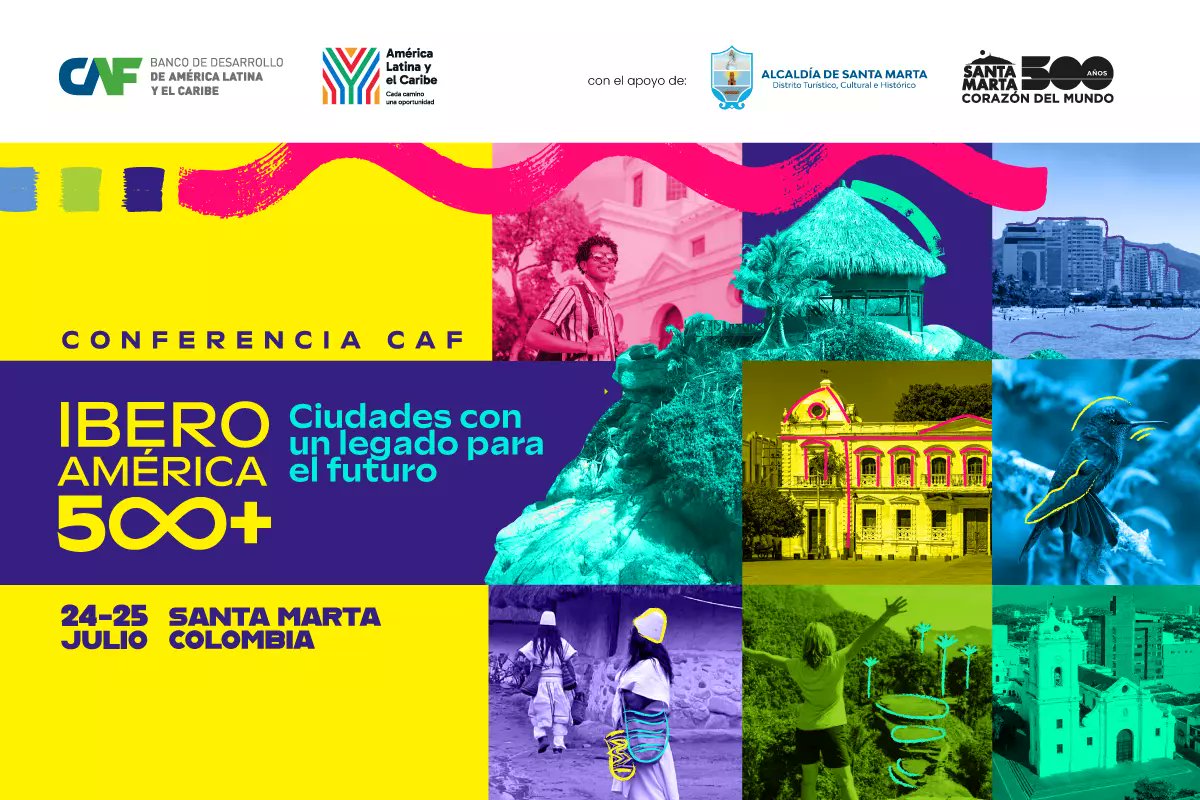 📍 Iberoamérica 500+. Ciudades con un legado para el futuro es una iniciativa de CAF para reinterpretar nuestra historia común, fortalecer los vínculos regionales y promover transformaciones urbanas con visión de futuro.

El evento central será la Conferencia CAF en Santa Marta,