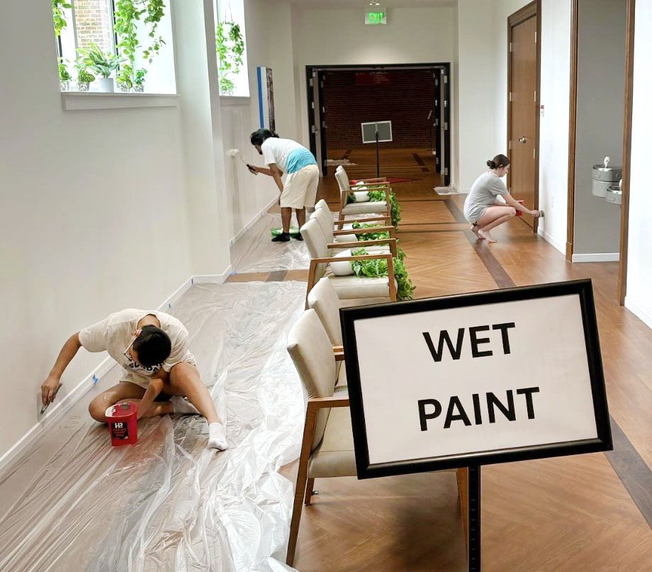 We appreciate the hard work these Pioneers are putting in this summer to help get our Campus Center ready for fall term.