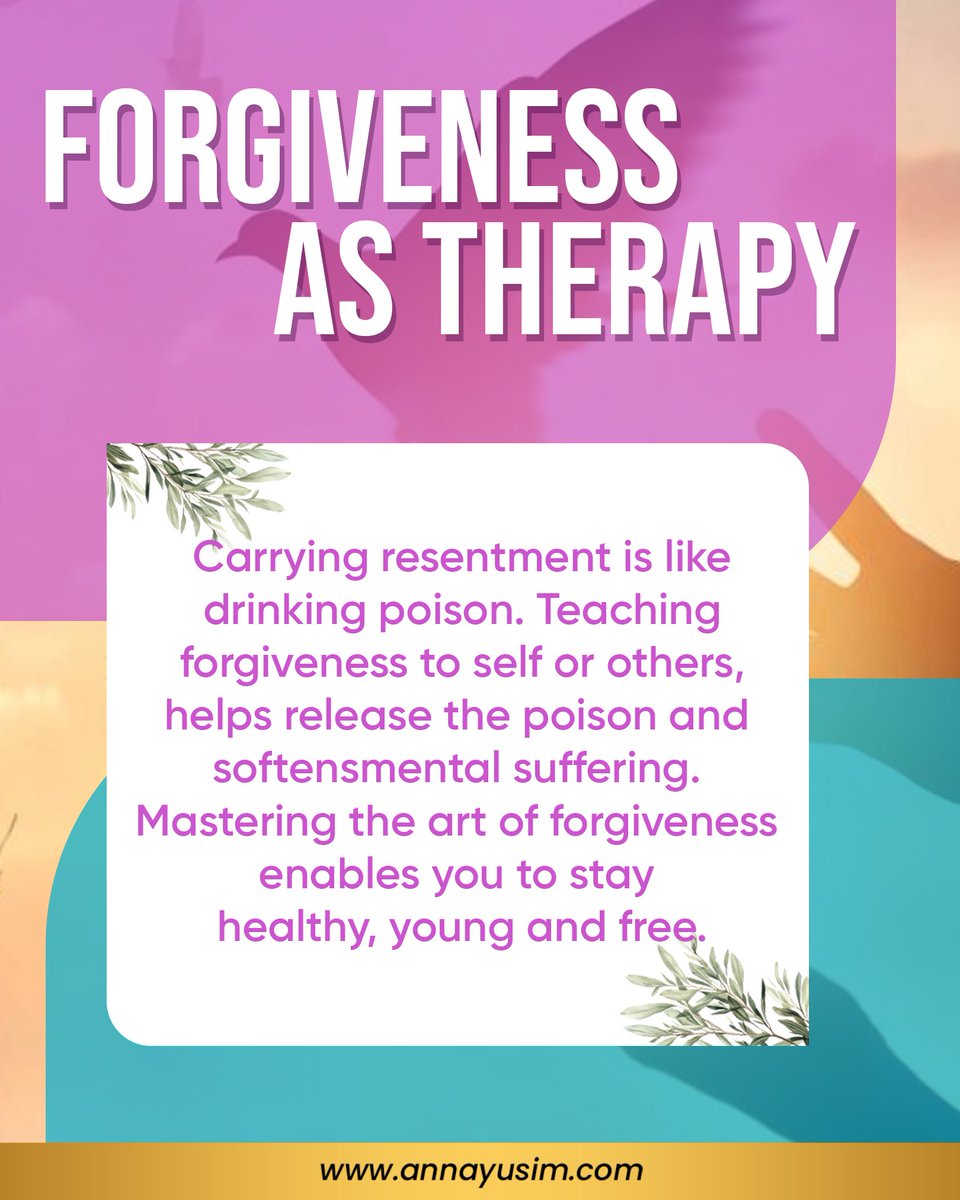 💜Holding onto resentment only further behind us to the perpetrator.

Forgiveness isn’t about forgetting or condoning what occurred.

Setting healthy boundaries is essential for forgiveness, and ensuring that whatever was forgiven never happens again.