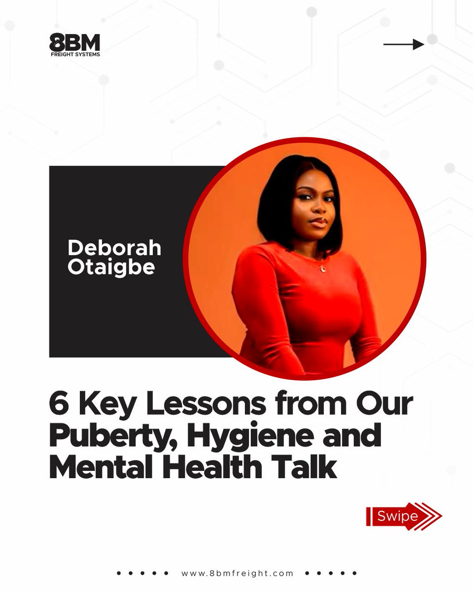 8BMFreight's tweet photo. Incase you missed out on our Code Create Care CSR Event. Here are 6 Key Lessons from our Puberty, Hygiene and Mental Health Awareness Talk.
#8BM #8BMfreight #CodeCreateCare https://t.co/K7YFRFp9ZK