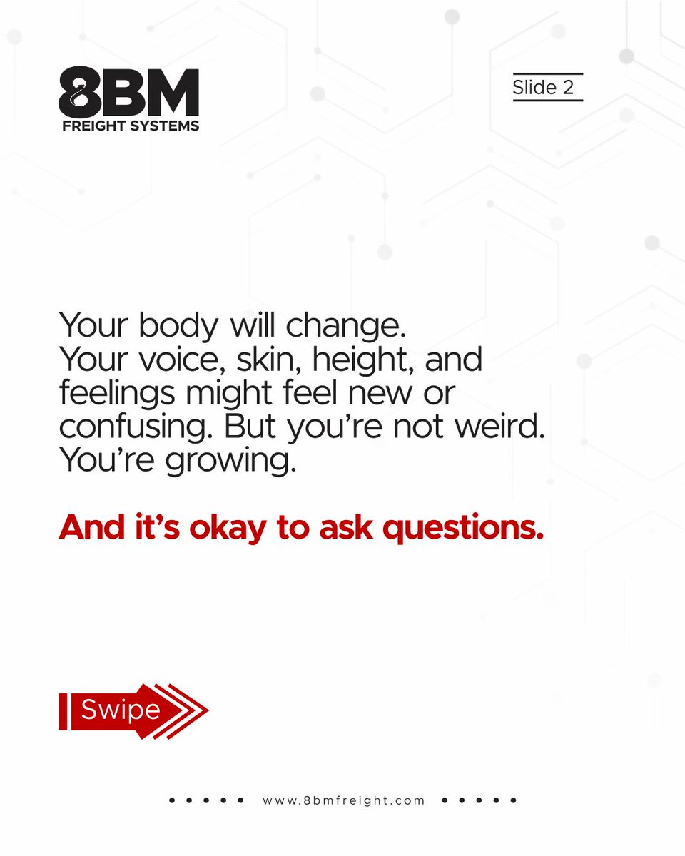 8BMFreight's tweet photo. Incase you missed out on our Code Create Care CSR Event. Here are 6 Key Lessons from our Puberty, Hygiene and Mental Health Awareness Talk.
#8BM #8BMfreight #CodeCreateCare https://t.co/K7YFRFp9ZK