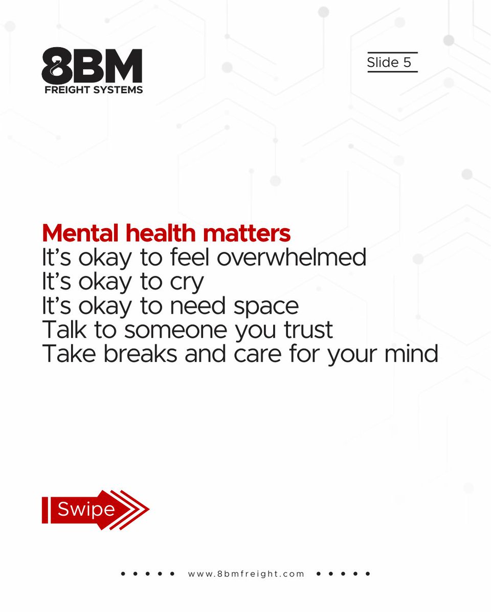 8BMFreight's tweet photo. Incase you missed out on our Code Create Care CSR Event. Here are 6 Key lessons from our Puberty, hygiene and mental health awareness talk.
#8BM #8BMfreight #CodeCreateCare https://t.co/iHC4FN6f7b