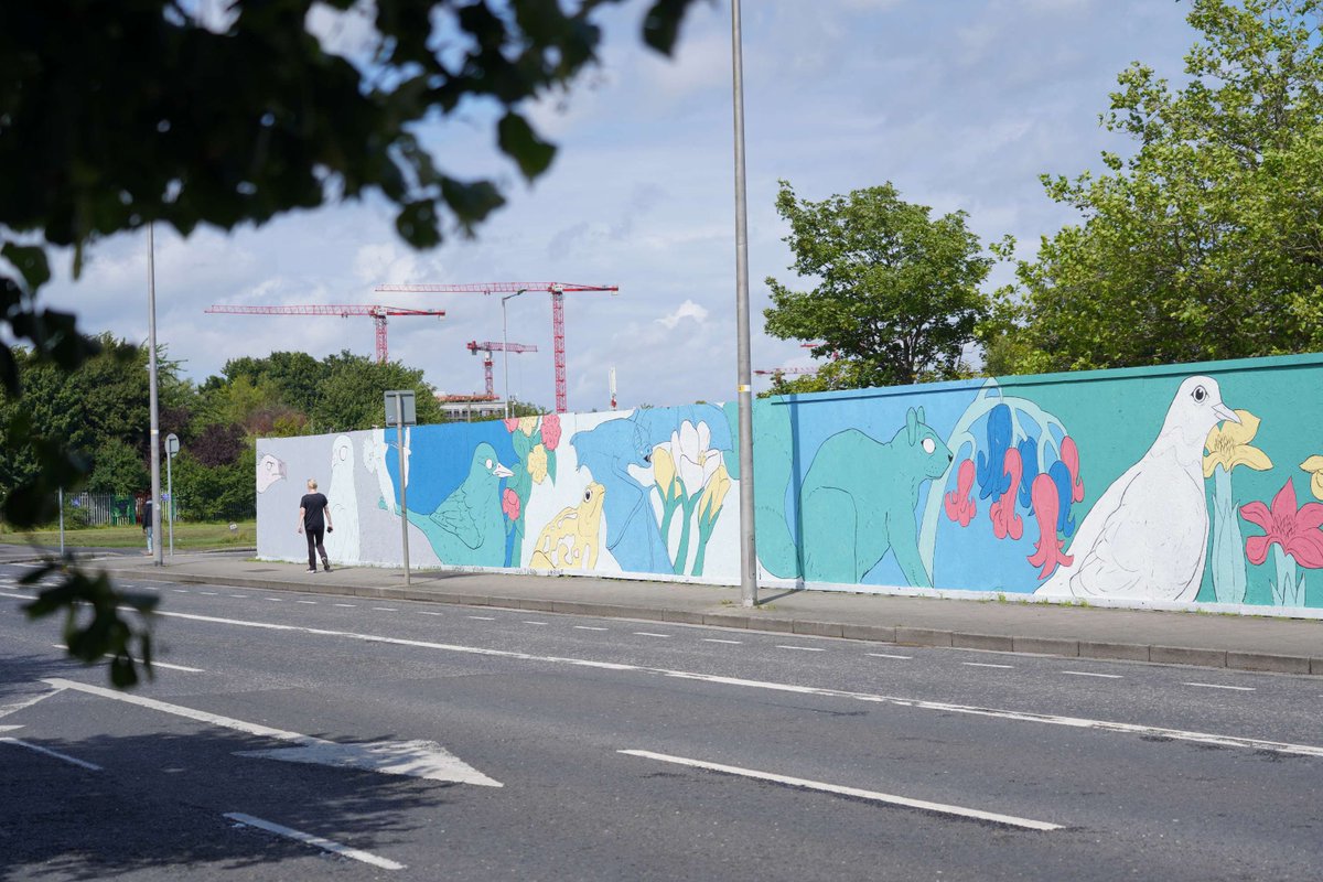 RediscoveryCtr's tweet image. Set your alarms, we&apos;re on @RTENationwide tonight!

The crew headed to Ballymun to chat to artist Aaron Sunderland Carey about his mural project, painted with students from Trinity Comprehensive, and reused paint from our paint reuse initiative.