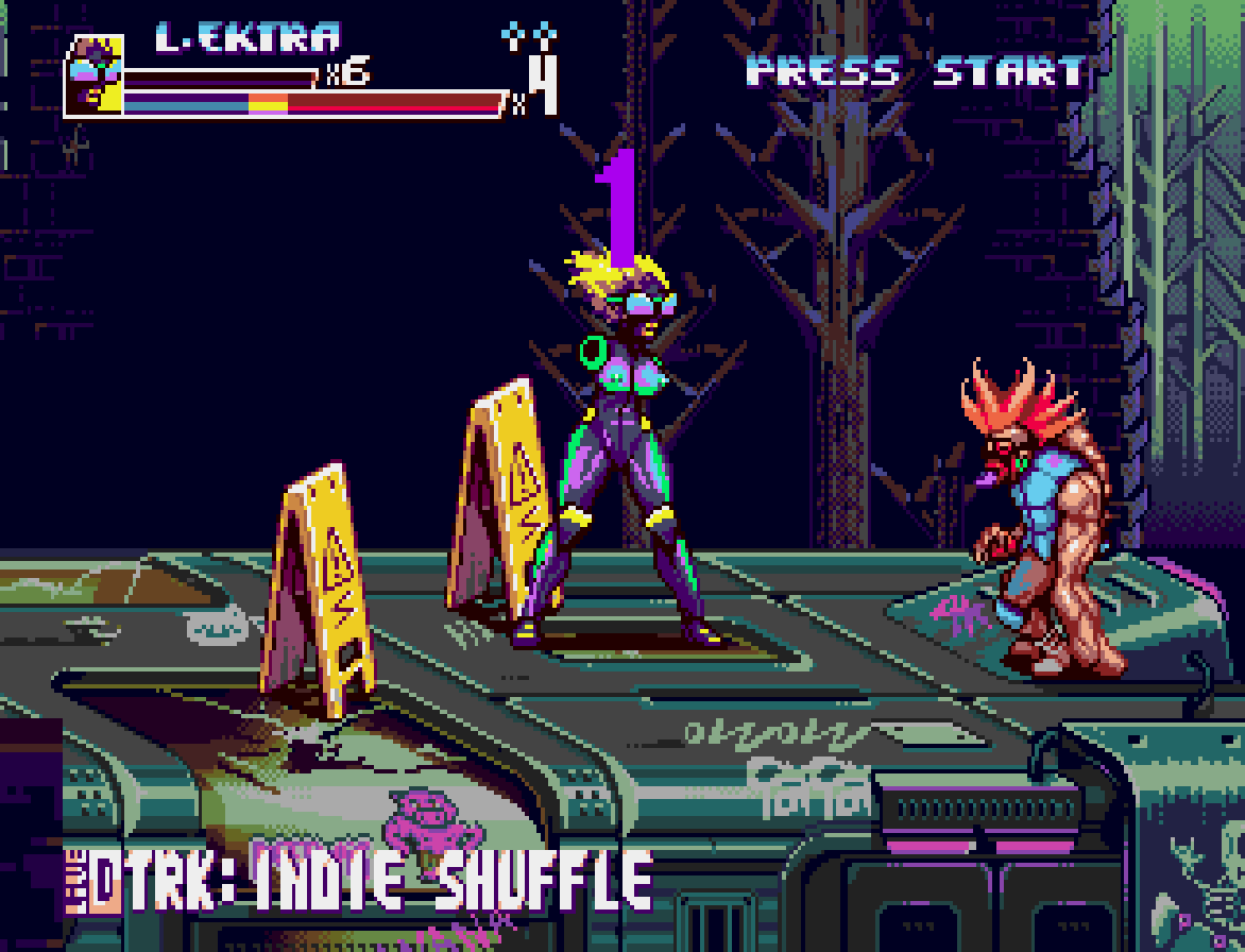 The Japanese version of #Paprium has some cool tidbits such as Showtime appearing at the bottom of the screen à lá Mortal Kombat II and the track name for each level showing up as well. To enable just pause the game and hit A,B,A,B,A,B. You'll hear sound confirming it.