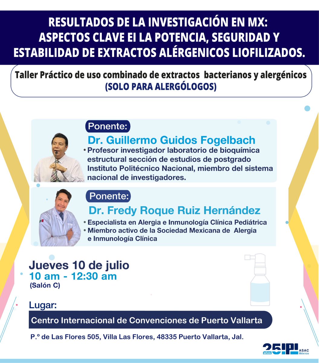 Ya estamos en.el congreso de <a href="/COMPEDIAOficial/">COMPEDIA</a> 
Los invitamos a nuestra Ponencia de mañana en #vallarta 
#alergologos #Inmunoterapia