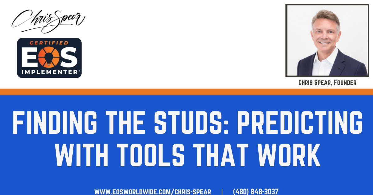 Chris Spear - Certified EOS Implementer, was reminded that as a leader, you will face situations where you can't see everything, but with the right tools you can act in confidence and avoid costly mistakes. Read more now at tinyurl.com/gcbtstuds.