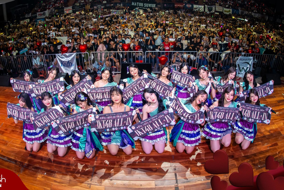 JKT48 | ALL IN TOUR Mini-Live Performance, Solo (9/7/25)

M01. Go and Fight! 
M02. Koi No Keikou To Taisaku 
M03. #KuSangatSuka (Sukinanda) 
M04. Idol no Ouja 
M05. Koko ga Rhodes da, Koko de Tobe! 
M06. First Rabbit 
M07. Green Flash 
M08. Saikou ka yo 

Lineup Team Heart ♥️ :