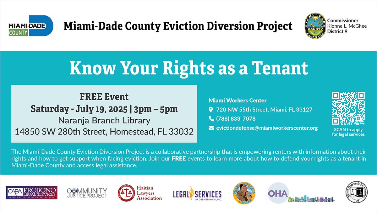 _LSGMI_'s tweet image. #TenantsRights #KnowYourRights #LegalServices #Miami #miamidadecountyevictiondiversionproject