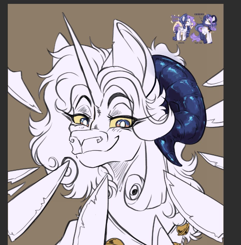 Doing a few Artfight attacks for fighting the burn out as well 

I love rendering horns &gt;&gt; 

#mlp #mlpoc #artfight2025