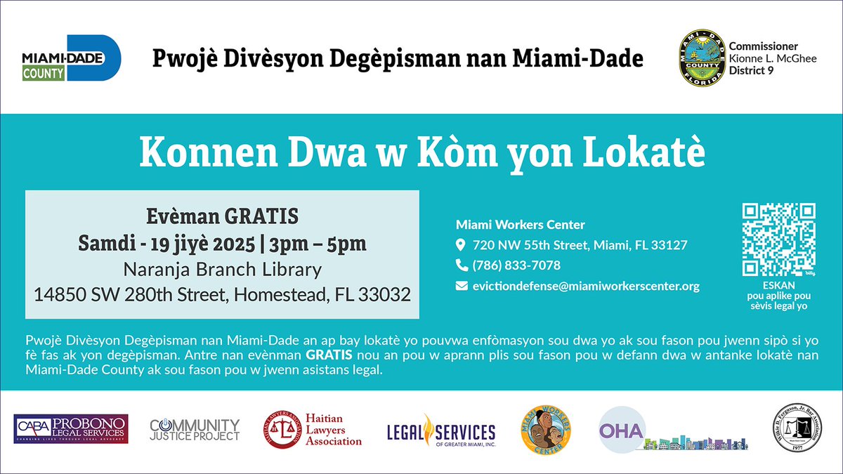 _LSGMI_'s tweet image. #TenantsRights #KnowYourRights #LegalServices #Miami #miamidadecountyevictiondiversionproject