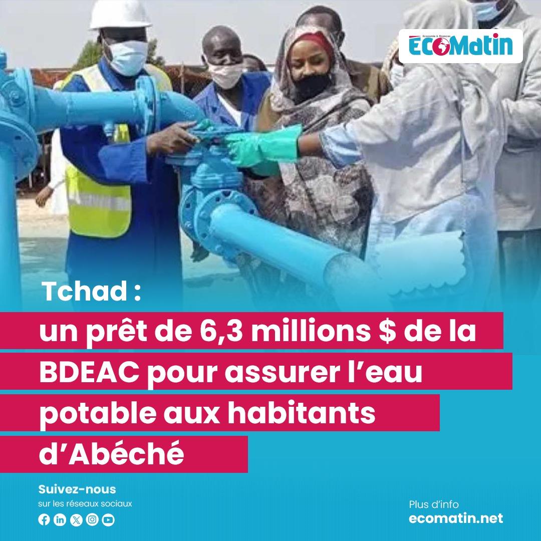 Le Parlement tchadien vient d’approuver un emprunt de 6,3 millions de dollars auprès de la BDEAC pour financer la seconde phase du projet Bithea. Ce programme stratégique vise à porter l’accès à l’eau potable à Abéché de 63,5 % à 100 % d’ici 2030.

Plus de détails :