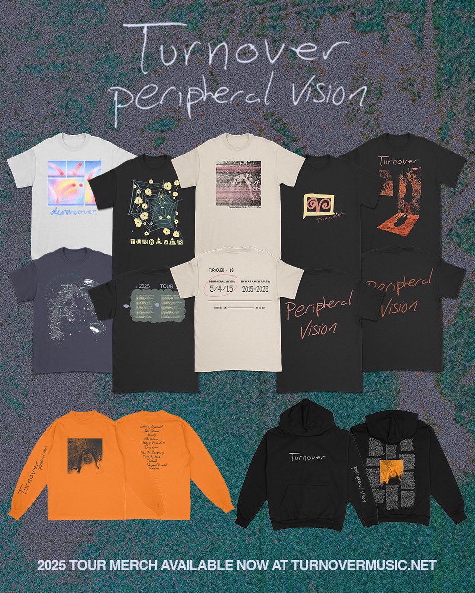 limited 2025 tour merch available now at turnovermusic.net