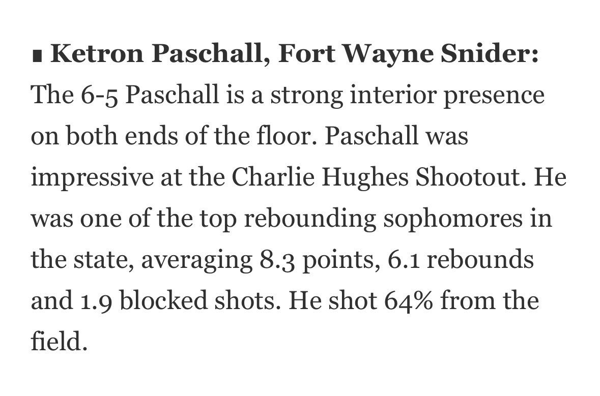 <a href="/KetronJr/">Ketron Tank Paschall Jr.</a> and <a href="/Trellhogue/">thogue11</a> both recognized as some of the top players in the class of 2027 by the Indy Star!
