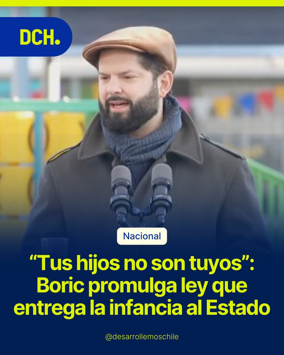 desachile's tweet photo. “Tus hijos no son tuyos”: Boric promulga ley que entrega la infancia al Estado

En una ceremonia en Cerrillos, el Presidente Gabriel Boric promulgó la llamada Ley de Modernización de la Educación Parvularia, una normativa que, lejos de modernizar, consolida el control burocrático del Estado sobre los primeros años de vida de los niños chilenos. La ley retoma el fallido legado de Bachelet y transforma la educación inicial en un instrumento de ingeniería social.

Los cinco ejes centrales de esta reforma refuerzan una lógica estatista en desmedro de la libertad de enseñanza y la patria potestad: (1) Se crea un registro único de establecimientos, lo que centraliza aún más el sistema y reduce la autonomía de proyectos educativos alternativos. (2) Se prohíbe la doble matrícula, restringiendo la posibilidad de los padres de combinar experiencias educativas o resguardar cupos en más de un establecimiento. (3) Se otorgan mayores facultades fiscalizadoras al Estado, lo que podría convertirse en una persecución a quienes no se alineen con el modelo estatal. (4) Se reconoce la educación alternativa solo si es regulada por el Mineduc, subordinando todo experimento comunitario o rural a la lógica burocrática central. (5) Se establece un calendario único para la educación inicial, anulando la flexibilidad y las necesidades contextuales de las familias.

Todo esto se presenta como una mejora, pero constituye una verdadera estatización temprana de la infancia, sin resolver el descalabro estructural de los SLEP ni la violencia en los liceos. En lugar de devolver poder a las familias, esta ley lo concentra aún más en el aparato estatal.

¿Estamos dispuestos a entregar a nuestros hijos al mismo Estado que ha destruido la educación secundaria?

Fuente: ADN Radio
#EducaciónParvularia #ControlEstatal #Boric #FracasoEducativo #LibertadDeEnseñanza #PatriaPotestad #InfanciaEstatizada #DesarrollemosChile #SLEP #NiñosNoSonDelEstado