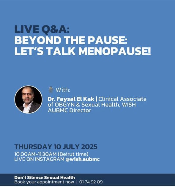 WISH Program AUBMC (@wish_aubmc) on Twitter photo Join us on a new perspective #menopause #womanshealth #sexualhealth #care <a href="/Drelkak/">Dr Faysal ElKak فيصل القاق</a> Join us on a new perspective #menopause #womanshealth #sexualhealth #care <a href="/Drelkak/">Dr Faysal ElKak فيصل القاق</a>
