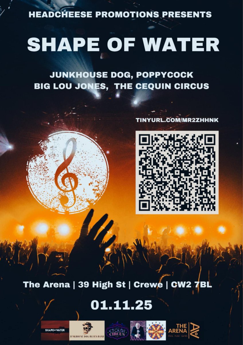 🚨 Just Announced! 🚨

We’re headlining The Arena in Crewe on Saturday 1st November 🖤
Joining us on this wild ride are Poppycock, Junkhouse Dog, Big Lou Jones, and The Cequin Circus 🎶🎭

🎟 Tickets: tinyurl.com/mr2zhhnk