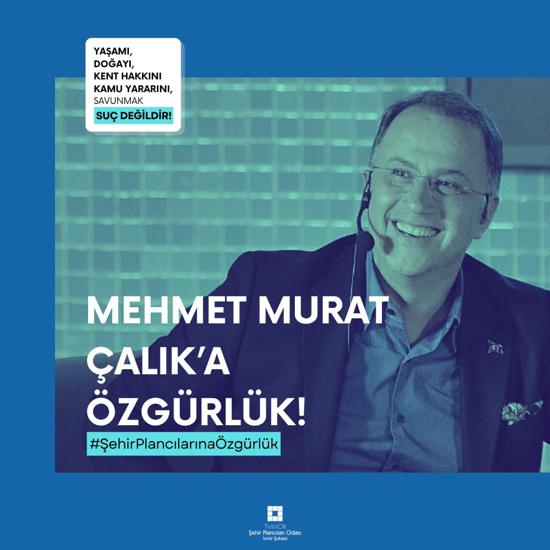 Geçirdiği operasyon sonrası cezaevine  nakledilen ve bugün rahatsızlanarak tekrar hastaneye kaldırıldığı bilgisini aldığımız meslektaşımız Mehmet Murat Çalık  derhal serbest bırakılmalıdır!
#MehmetMuratÇalıkSerbestBırakılsın
#ŞehirPlancılarınaÖzgürlük