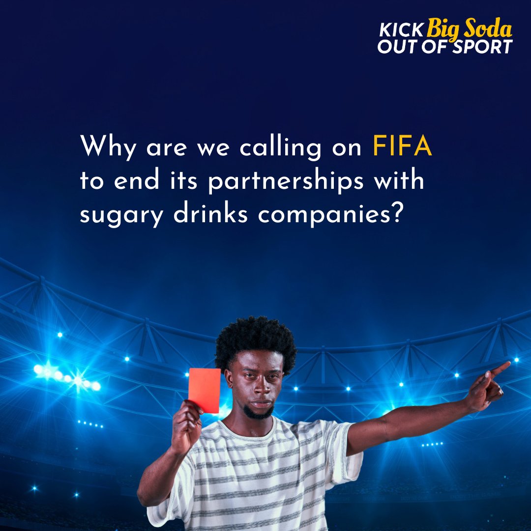 KickBigSodaOut's tweet image. Big Soda wants to link its unhealthy drinks to football’s excitement and our love for the game.
We won’t let them profit at the expense of our health.
📢 Join the movement: kickbigsodaout.org
#KickBigSodaOutOfSport #FIFACWC