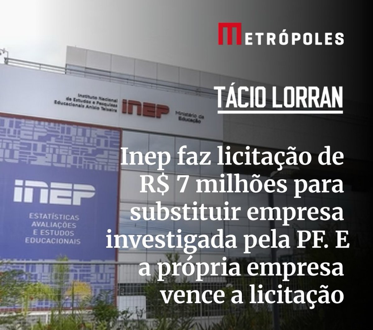 🚨 Uma empresa investigada por corrupção milionária continua vencendo licitações no desgoverno Lula!
Protocolei no MPF um pedido para investigar o caso. A moralidade pública não pode ser detalhe. Se o governo não age, nós agiremos! #EscândaloNoINEP