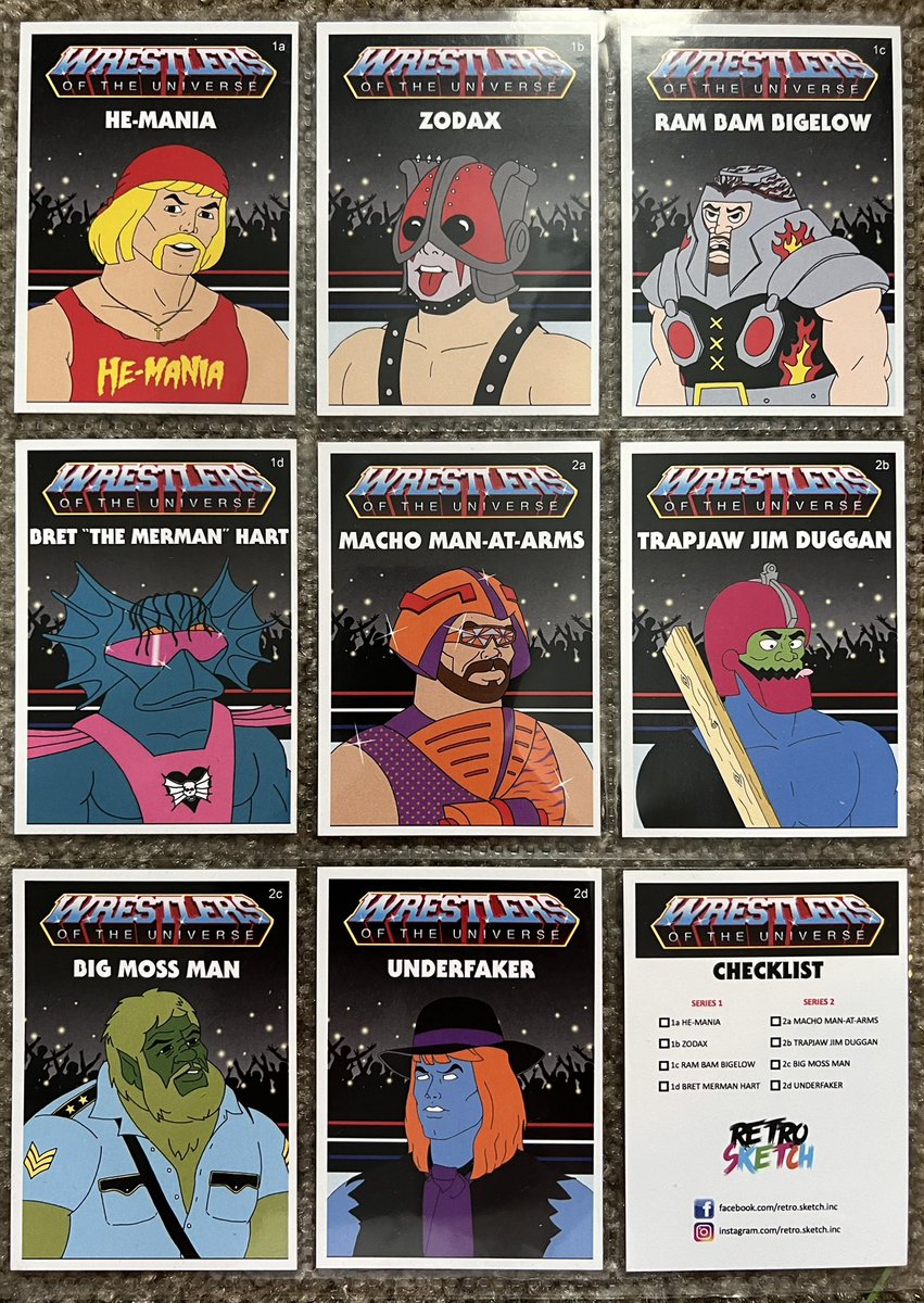 #wrestlingcardwednesday Breaking away from traditional wrestling cards today. Wrestling cards and TV show mashup sets are actually a thing. Here’s a sample of 2 of different sets. Springfield Wrestling &amp; Wrestlers Of The Universe.