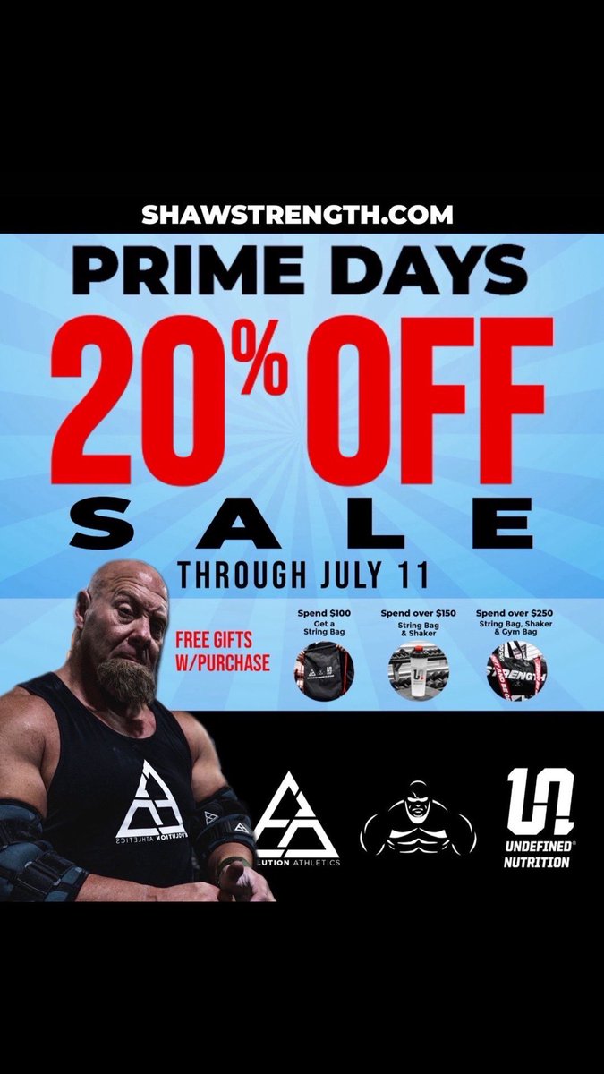 nickbeststrong's tweet photo. Evolution Athletics has been there for me—and they can be there for you too. Get up to 20% OFF during Prime Days at through July 11! Free gifts with your purchase. Gear up &amp; train hard! #NickBest #EvolutionAthletics #PrimeDayDeals #ShawStrength https://t.co/2hWF8ptsZ8