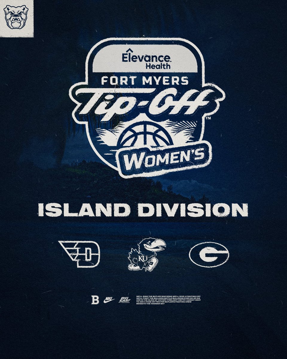 Butler Will Compete in the Fourth Annual Fort Myers Tip-Off🏀🌴

BU will play two games against pre-determined opponents over the two-day event that is to take place at Suncoast Credit Union Arena in Southwest Florida from Nov. 28-29. 

All games will be nationally televised by