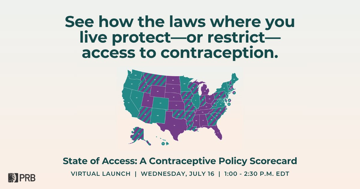 SIECUS is thrilled to join PRB and a panel of experts across the U.S. on Wednesday, July 16th at 1 P.M. EST for the launch of State of Access: A Contraceptive Policy Scorecard.

Register now: us06web.zoom.us/webinar/regist…