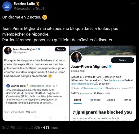 Halte à la Connerie (@halteconnerie) on Twitter photo <a href="/jpmignard/">Jean-Pierre Mignard</a> <a href="/YannBarte/">Yann Barte 🇺🇦🇹🇼 🎗️</a> <a href="/Linformatrice1/">Linformatrice</a> N'écoutez donc pas cette "chère Madame" et ne constatez donc pas par vous-mêmes ce qu'"elle" lui reproche en tapant "from:<a href="/treadstone78651/">Evarine Lulie🎗️</a> mignard" dans votre barre de recherche.
Elle doit exagérer, c'est sûr x.com/treadstone7865…
12/18⬇️ <a href="/jpmignard/">Jean-Pierre Mignard</a> <a href="/YannBarte/">Yann Barte 🇺🇦🇹🇼 🎗️</a> <a href="/Linformatrice1/">Linformatrice</a> N'écoutez donc pas cette "chère Madame" et ne constatez donc pas par vous-mêmes ce qu'"elle" lui reproche en tapant "from:<a href="/treadstone78651/">Evarine Lulie🎗️</a> mignard" dans votre barre de recherche.
Elle doit exagérer, c'est sûr x.com/treadstone7865…
12/18⬇️